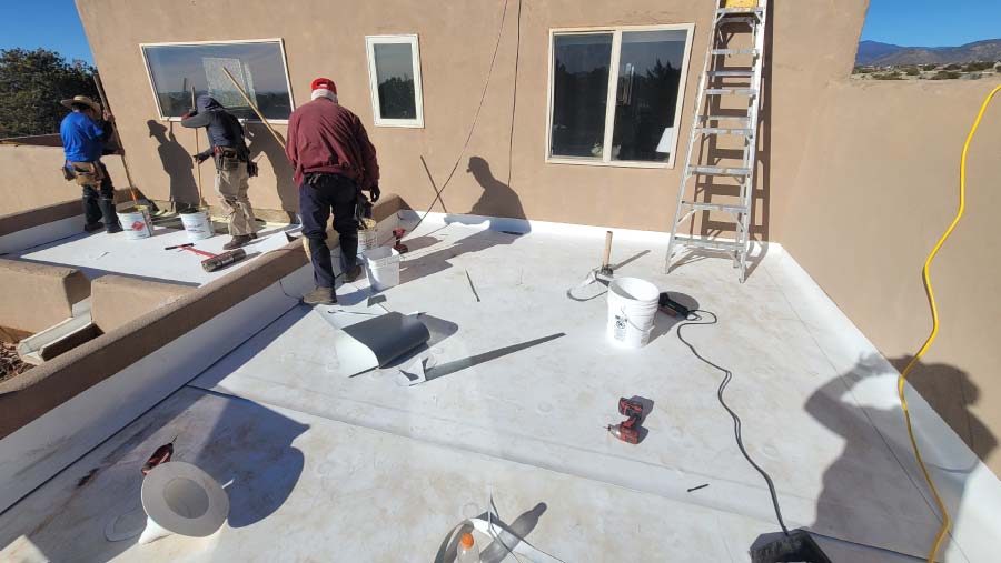 flat roof in progress